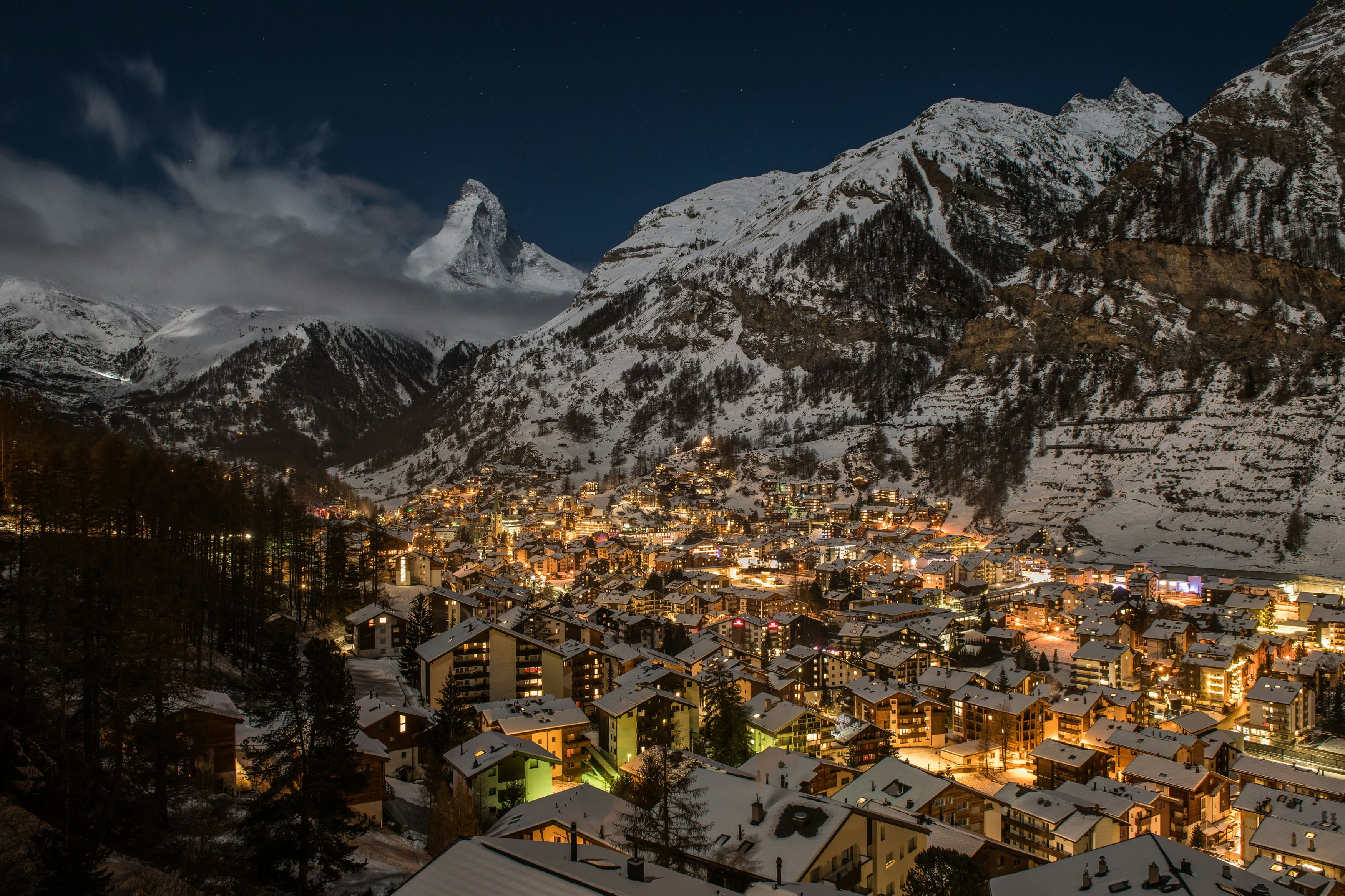 Close-up view of the Matterhorn at sunrise